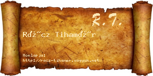 Rácz Tihamér névjegykártya